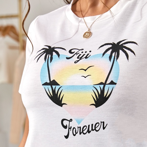 2 Piece Loungewear Set Tee + Shorts Pajamas - Picture 5 of 8